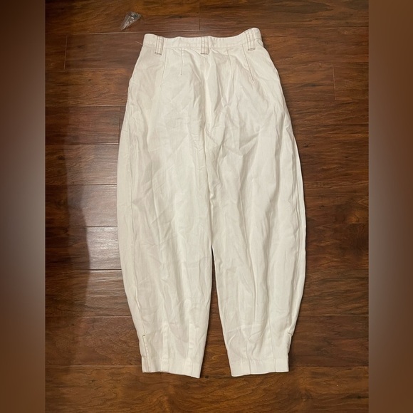 NWOT Free People White Barrel Pants Size 8 - Picture 5 of 5
